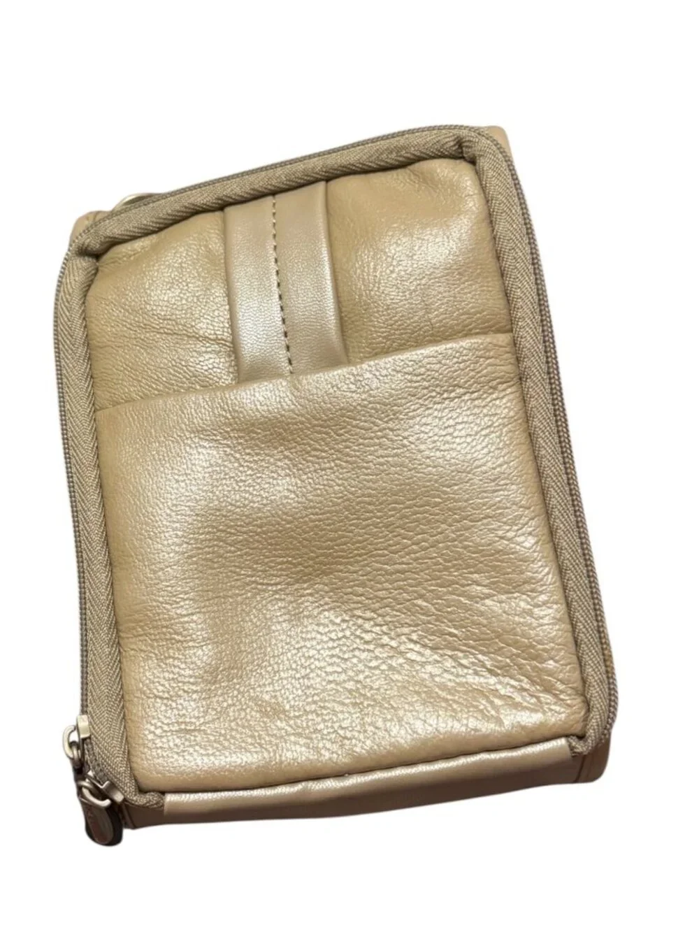 Travelon Gold RFID Travel Wallet Organizer Bag Crossbody Purse w Dust Bag